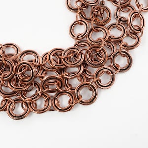 3 Feet Antique Copper Round Shape Link Chain for Necklace Bracelet Making, Copper Organic Chain - Boho Supplies and Vintage Findings