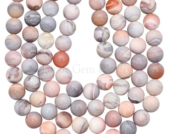 8.5 MM Pink Botswana Agate Smooth Round Beads 15 Inches Strand,