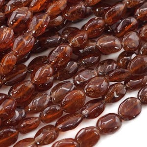 AAA++Top Grade Quality Precious Hessonite Smooth Oval Shape Gemstone Beads, 15 inches Strand Beads, For Jewelry Making Beads, Size - 10x6 MM