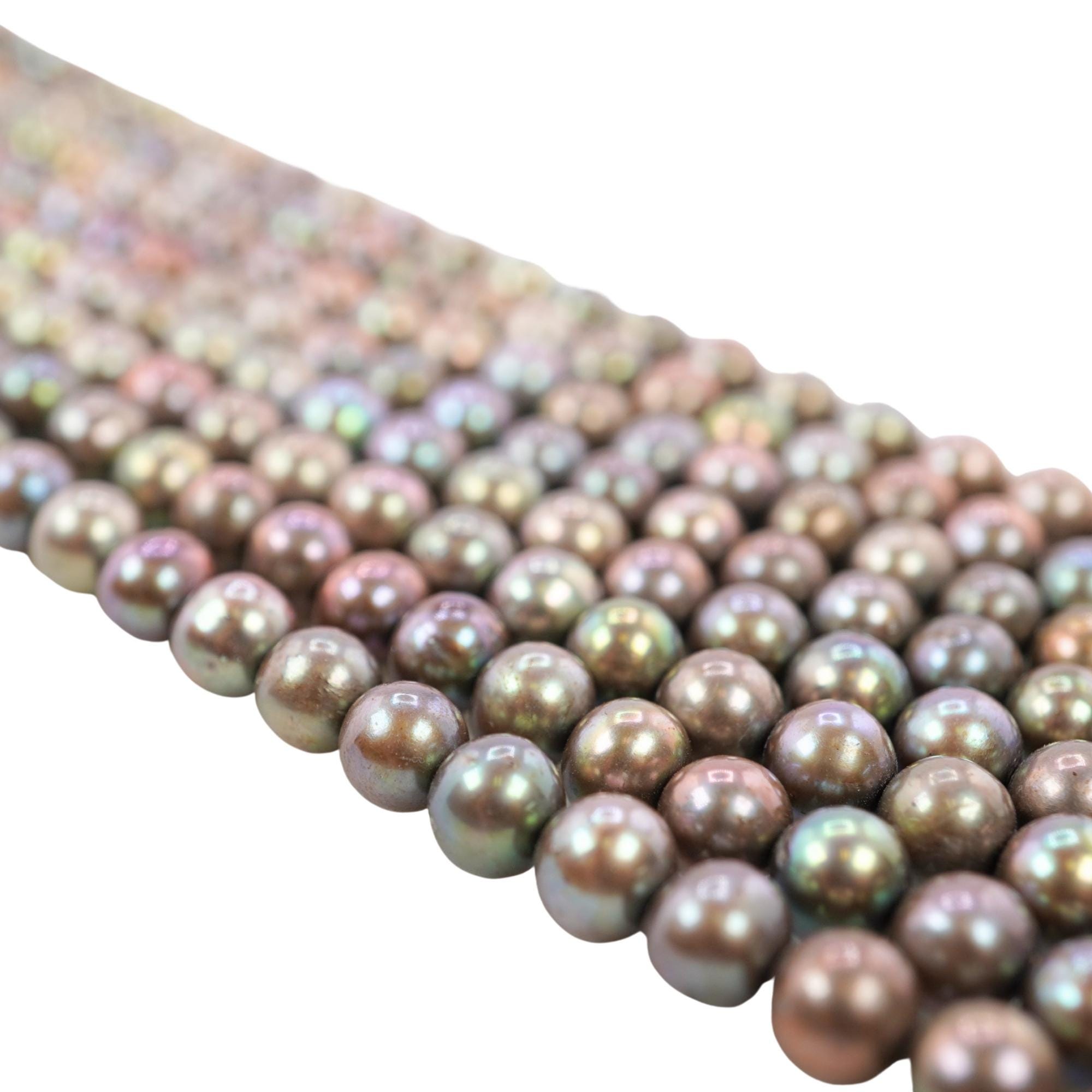 Peacock Freshwater Pearl Beads 6mm: Jewelry Making Supply