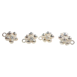 Sterling Silver CZ Post Earring Findings with a Loop , Jewelry Making Supplies, 925 Silver findings