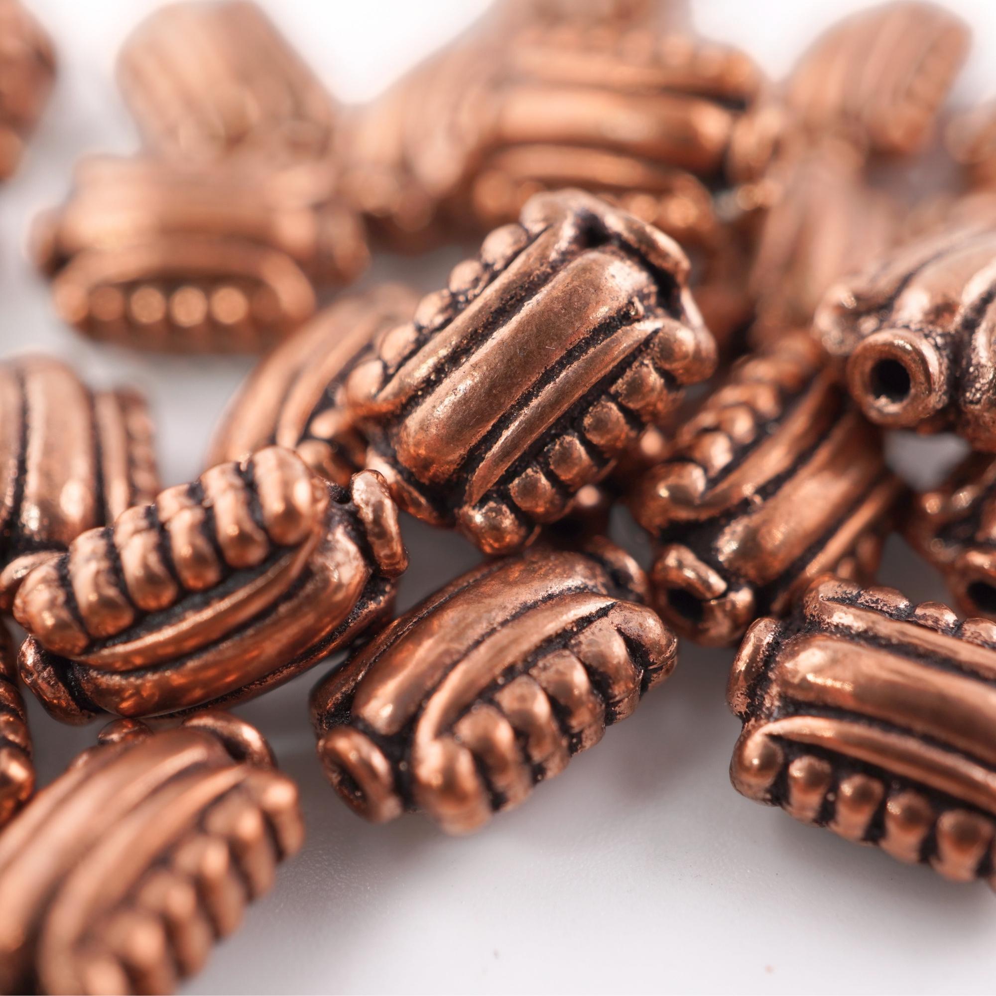 Copper Rectangular Spacer Antique Copper Rectangle Spacer Beads: Boho Jewelry Supplies (20 PCS ...