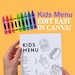 Editable Kids Menu Design, Template Design, Menus, Kids Activity Menu ...