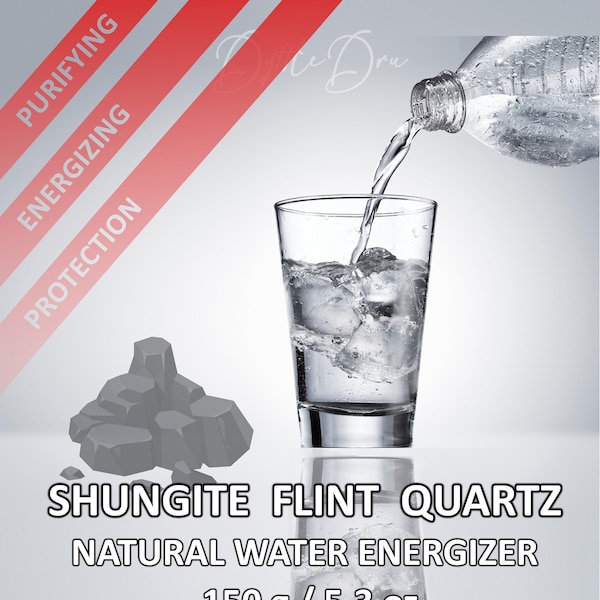 ÉNERGISATEUR D'EAU Pouvoir 3 Minéraux | Shungite, Quartz, Silex | Purification de l'eau | Eau énergisante | Pierre naturelle pour le nettoyage de l'eau