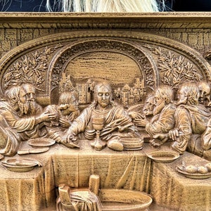The Last Supper wooden carved basrelief | wooden picture | Religious Gift | Wood carving picture wall decoration plaque | easter gift ideas