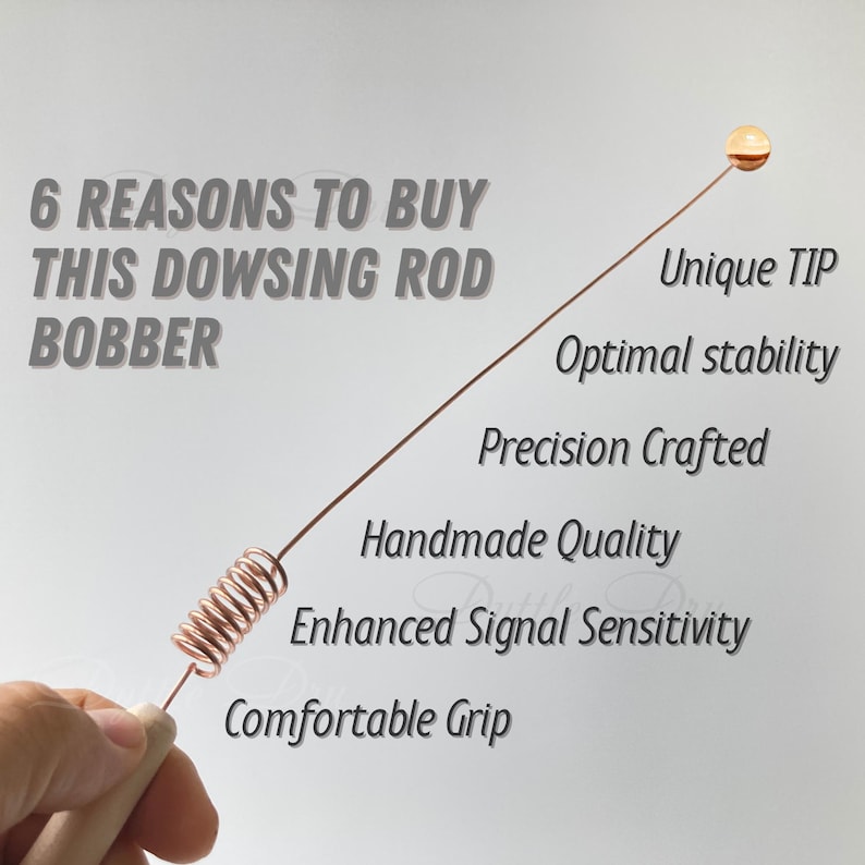 Copper Dowsing Rod Bobber with Onyx Crystal image 2