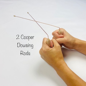 2 Copper Dowsing Rods | Pair of divining rods | Portable dowser rods | Healing rods |  | Lot of 2 Dowsing divining rods with wood handles
