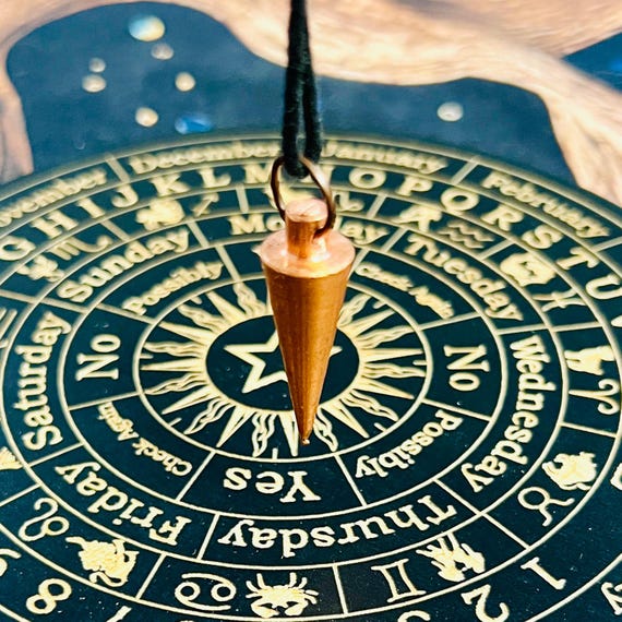 Dowsing board Dowsing pendulum - Dowsing pendulum Board - Wooden dowsing Board - Copper dowsing pendulum Metal