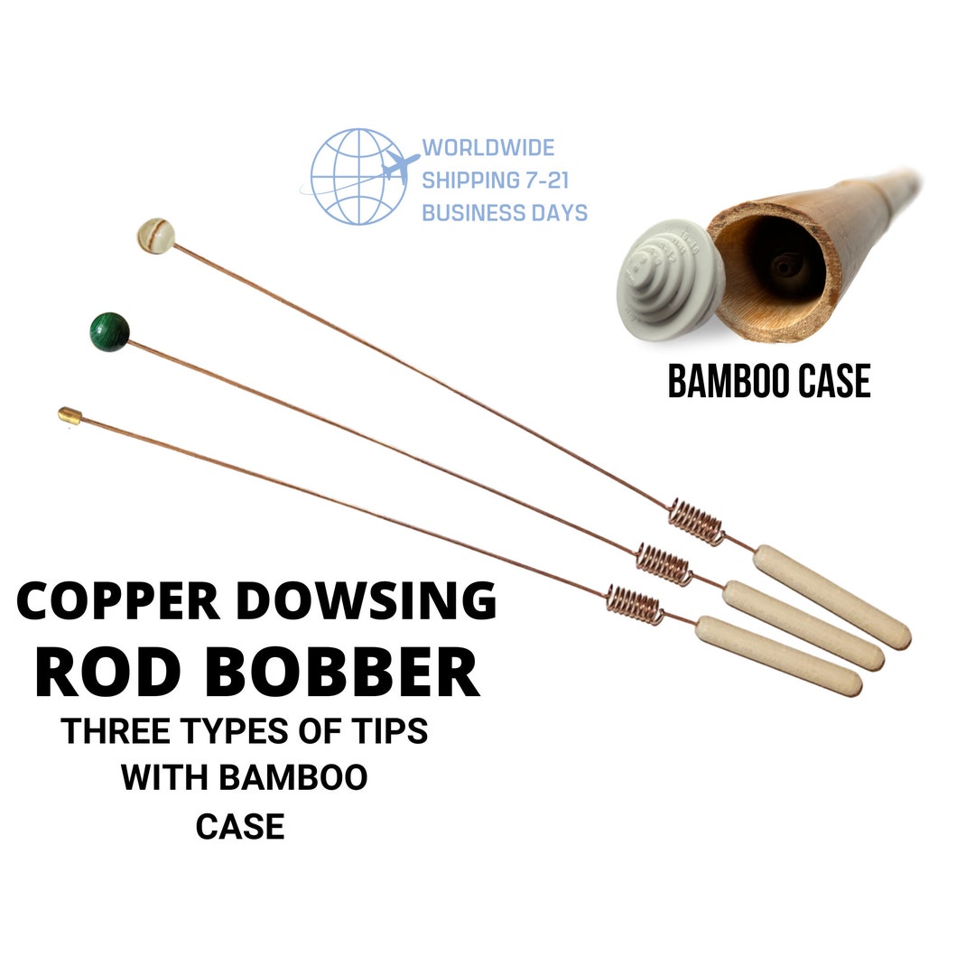 Copper Dowsing Rod Bobber With Stone Tip ONYX, Brass, Malachite
