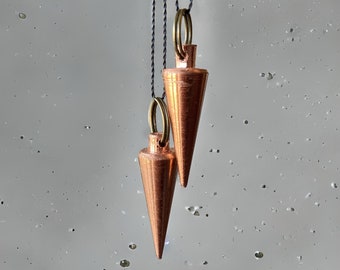 2 Big Solid Pure Copper Dowsing Pendulum - Best Conical Pendulum - Amazing Healing Dowsing pendant - Handmade Cone Metal Pendulum