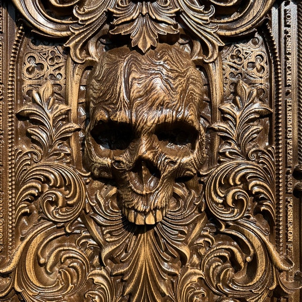 Big Skull Wood Carving