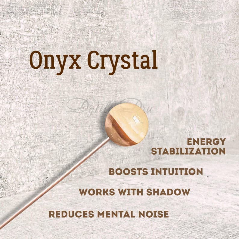 Copper Dowsing Rod Bobber with Onyx Crystal image 4