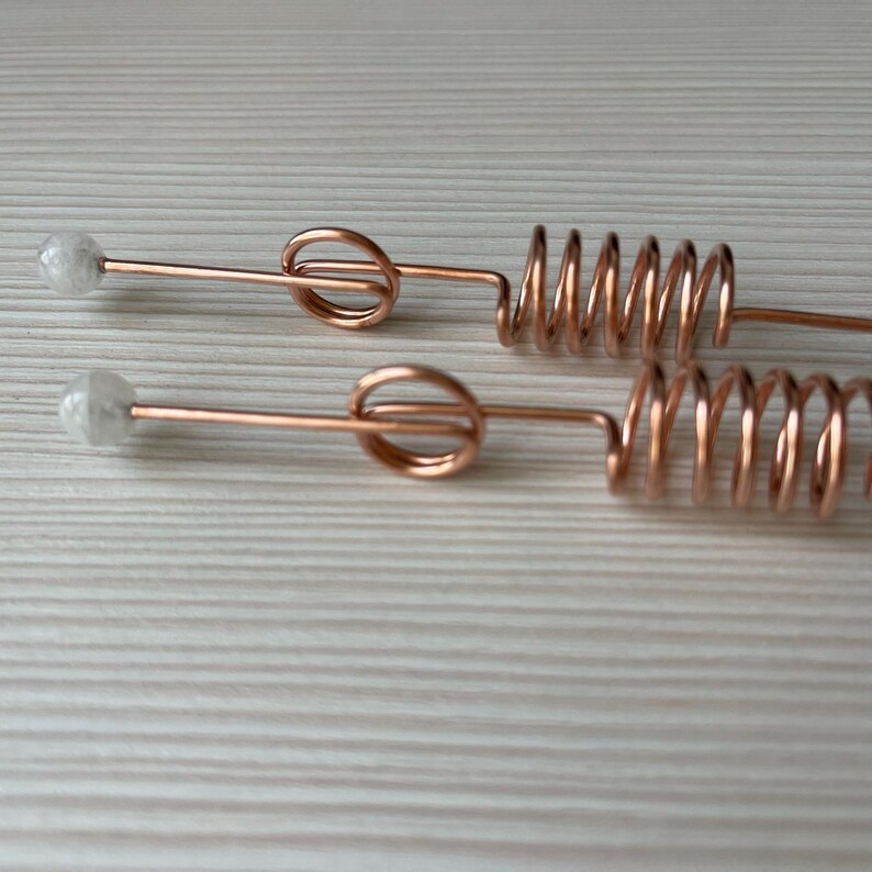 Spiritual Rods USA 2 Copper Dowsing Rods With Moonstone | Pair of Divining Rods ...