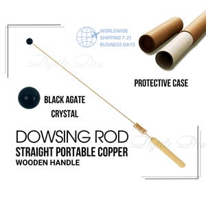 Copper Dowsing Rod Bobber with Black Agate Crystal | One hand Divining rod | Divination Rod | Dowsing Rod Bobber | Divining rods