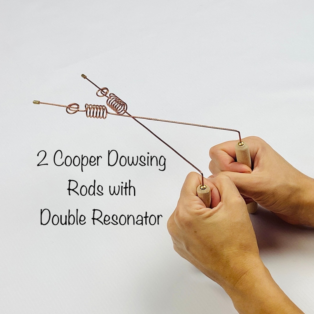 2 Copper Dowsing Rods With Double Resonator Etsy