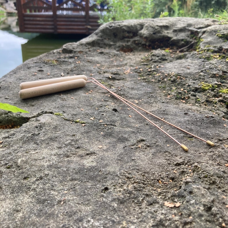 Dowsing Rods Handle 2 Copper Dowsing Rods | Pair of Divining Rods | Portable Dowser Rods ...
