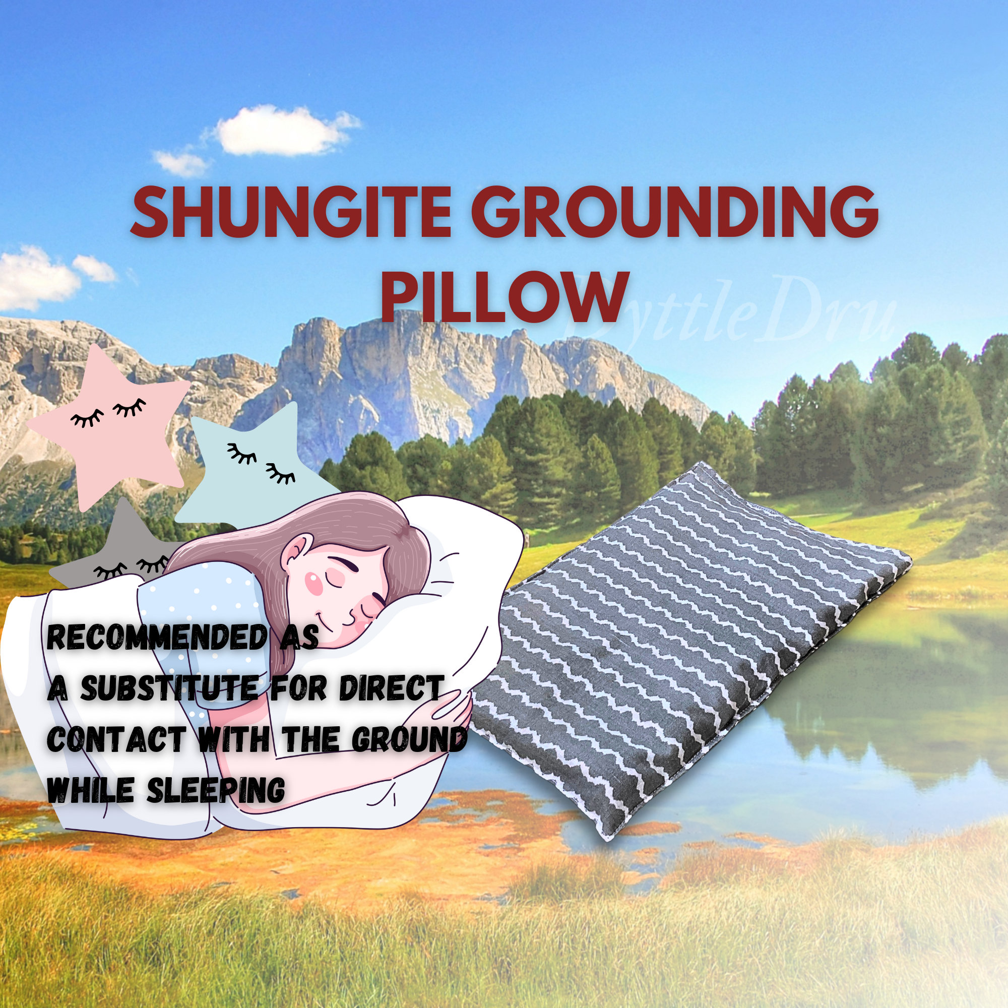 Shungite Grounding Pillow for Better Sleep and Natural Therapy Etsy