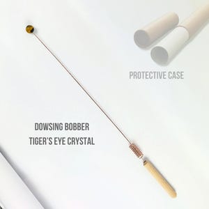 Dowsing Rod Bobber with Tiger's eye Crystal | Copper Dowsing One-Handed Rod | Divining rods | Tensor Rod | Biotensor | Dowsing Rod Bobber