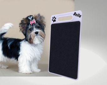 Double-Sided Dog Nail Scratchpad with Pet's Name | Nail Grinding Board for Dogs | Dog Nail Sanding Block