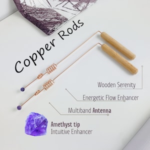 2 Wünschelruten aus Amethystkupfer mit Multibandantenne