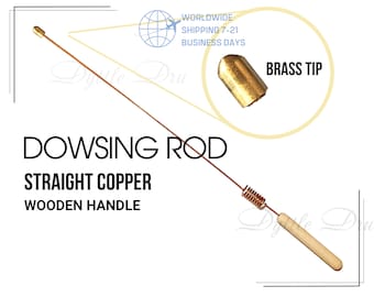 Copper Dowsing Rod Bobber with Brass Tip | Portable Divining rod | Spiritual Rod for Divining Water, Earth Energy | Dowse Rod