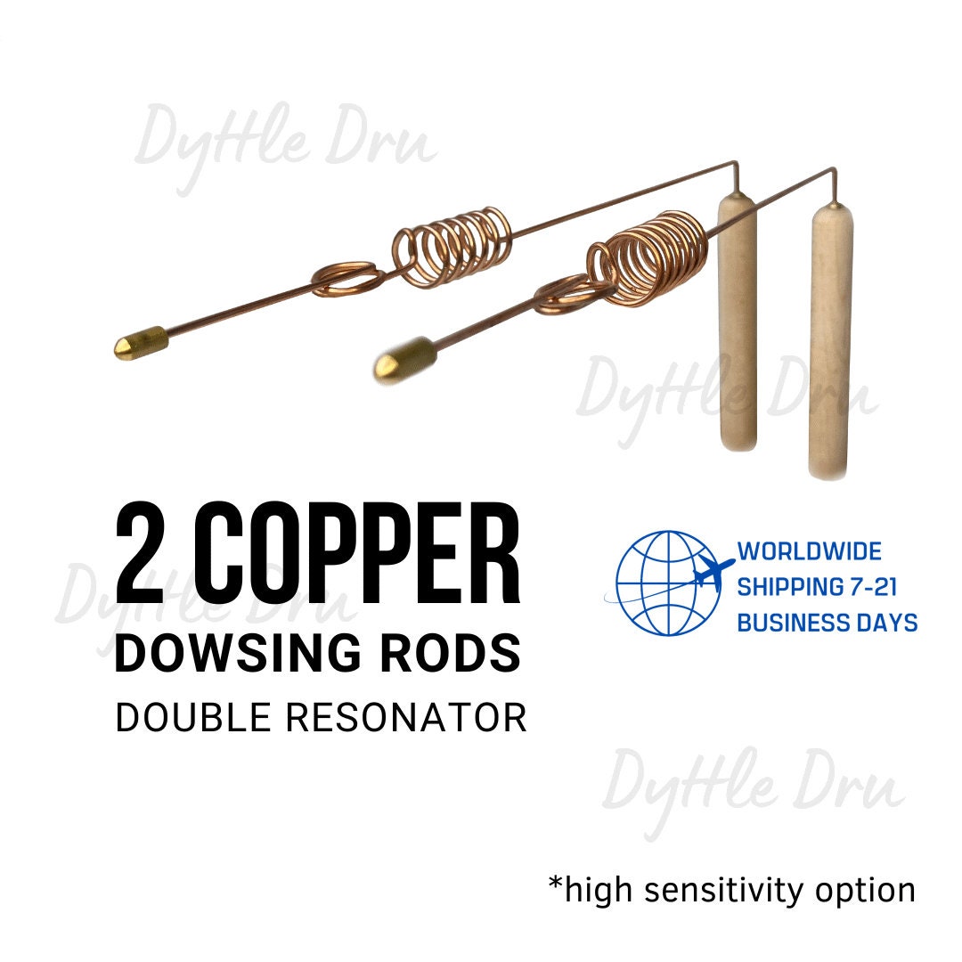 2 Copper Dowsing Rods With Double Resonator Etsy