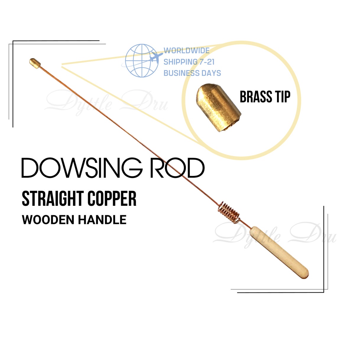 Onehanded Copper Dowsing Rod Bobber With Brass Tip Etsy