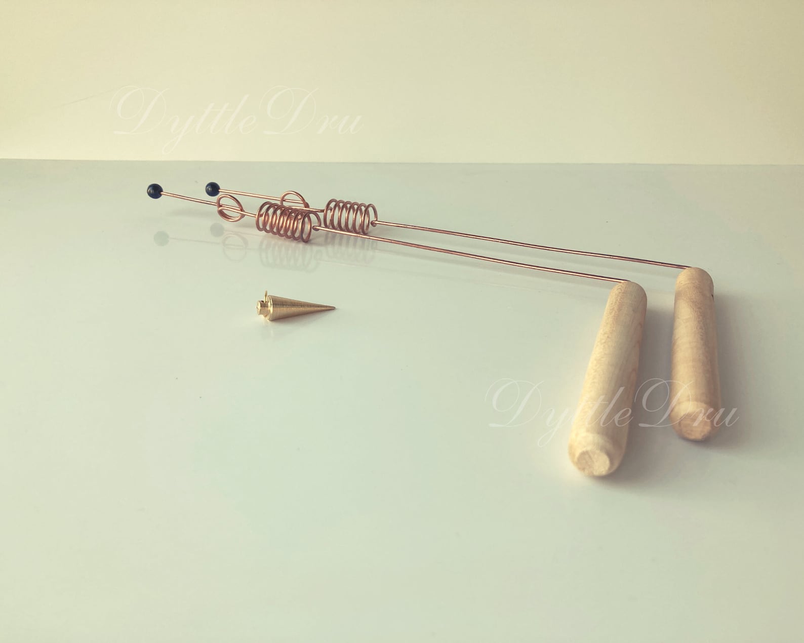 2 Copper Dowsing Rods With Double Resonator & Shungite Tip Etsy