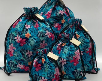 Tropical - Cotton Drawstring Bags