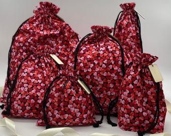 Hearts Desire - Cotton Drawstring Bags