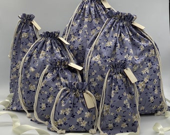 English Blossom - Bolsas de algodón con cordón