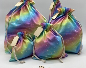 LAST STOCK Rainbow Galaxy - Cotton Drawstring Bags