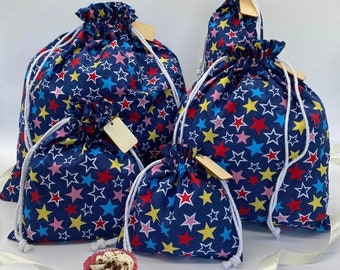 LAST STOCK Blue Star - Cotton Drawstring Bags