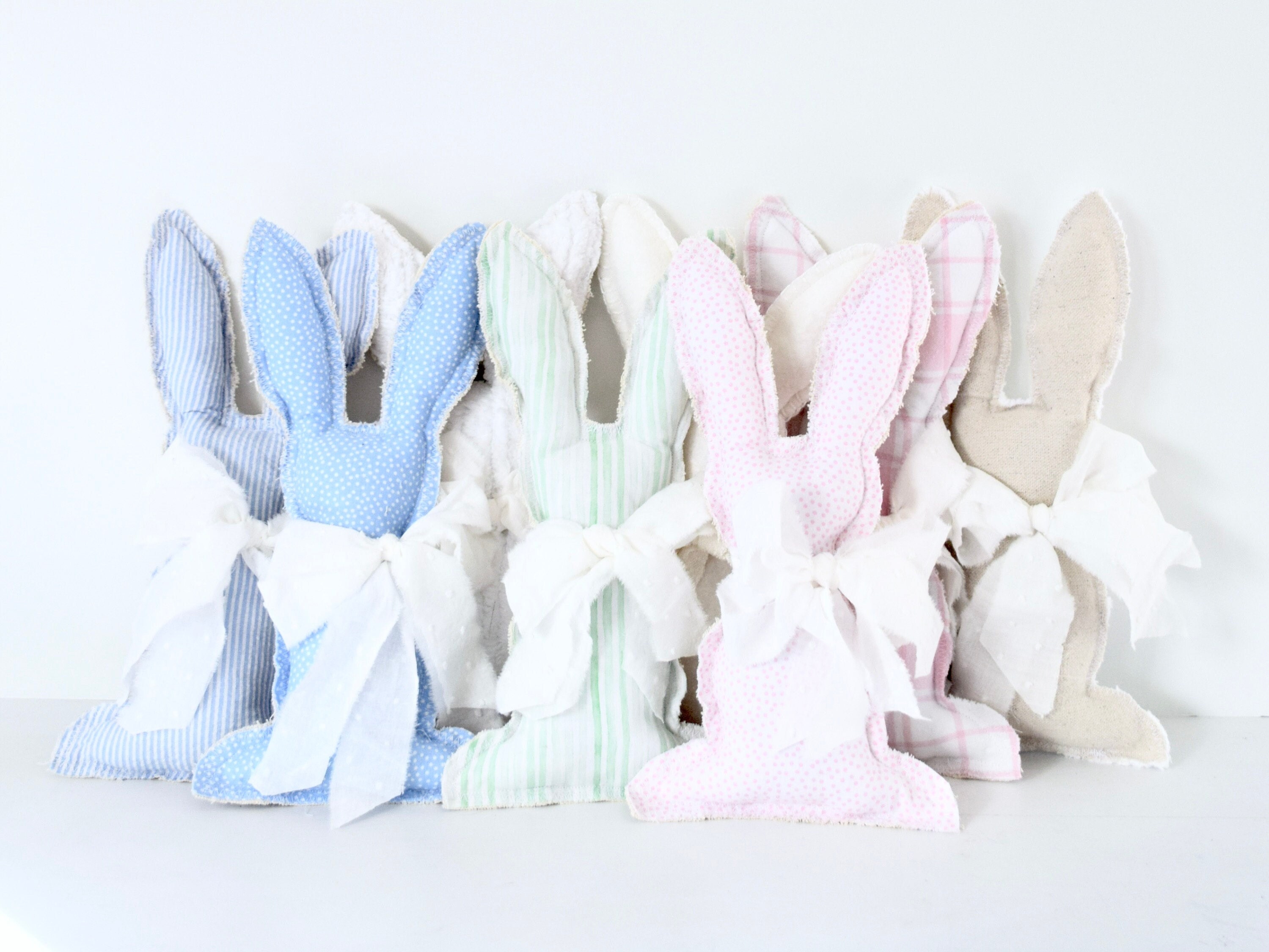 Cottage Style Bunny White Chenille Bunny Farmhouse Fabric Bunny French ...