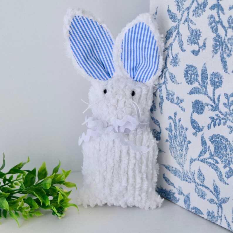 White Chenille Bunny White Chenille Stuffed Rabbit - Etsy