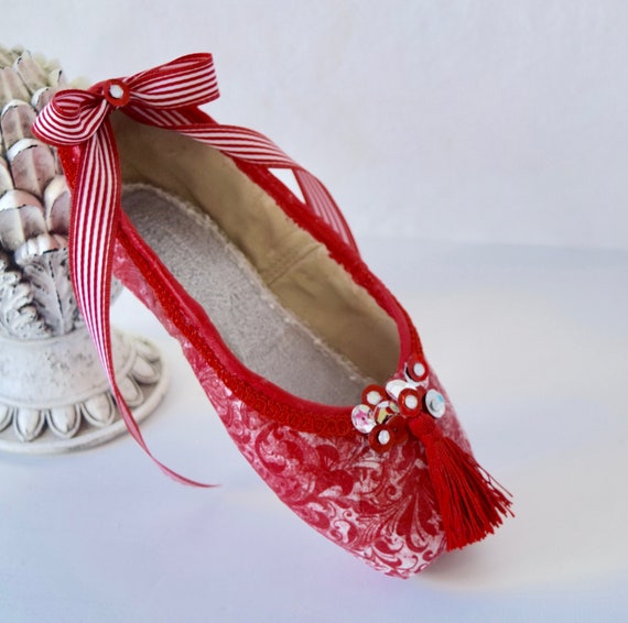 red pointe shoes ballet