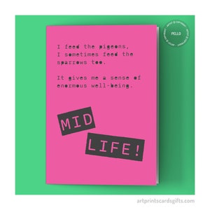 Blur birthday card - Parklife - Damon Albarn card - Midlife - Card for 90s music fan - Rock n Roll card