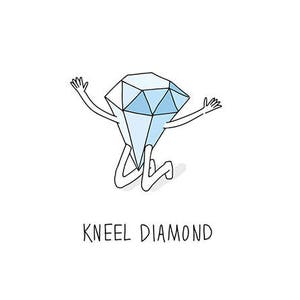 Neil Diamond Card - Kneel Diamond - Funny music pun, blank greeting card