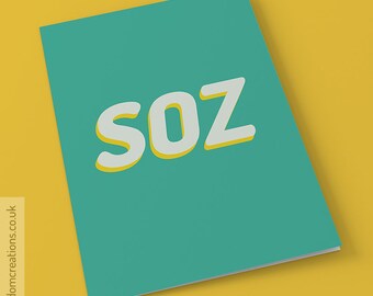Soz - Card to say you're sorry
