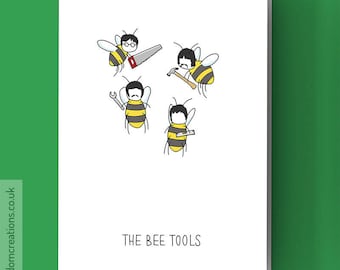 The Beatles Card - The Bee Tools - Funny music pun, blank greeting card