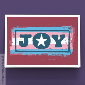 Trans Pride & Joy Christmas Card – LGBT Christmas Card, Trans Christmas Card, Trans Flag Card