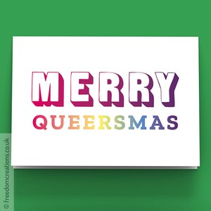 Merry Queersmas Christmas Card - LGBT Christmas Card, Gay Christmas Card