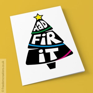 Madchester Christmas Card - Mad Fir It, 90s music Christmas Card, Mad fer it, Britpop, Christmas card for Oasis fan
