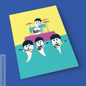 The Beatles Card - The Bootles - Halloween card - Funny music pun, blank greeting card - Ghost Beatles