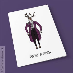 Prince Christmas Card – Purple Reindeer – Purple Rain Christmas Card – Christmas card for music lover