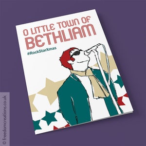 Liam Gallagher Card - Oasis Card - Liam Gallagher Oasis Christmas Card - Rock Star Xmas Card