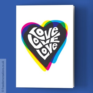 Love Love Love Card - Heart Card - Sending love card - blank greeting card