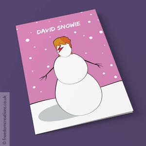 David Bowie Christmas Card - David Snowie - David Bowie Card – Christmas card for music fan