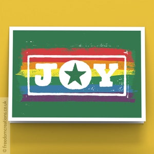 Gay Pride & Joy Christmas Card – LGBT Christmas Card, Gay Christmas Card, Rainbow Flag Card