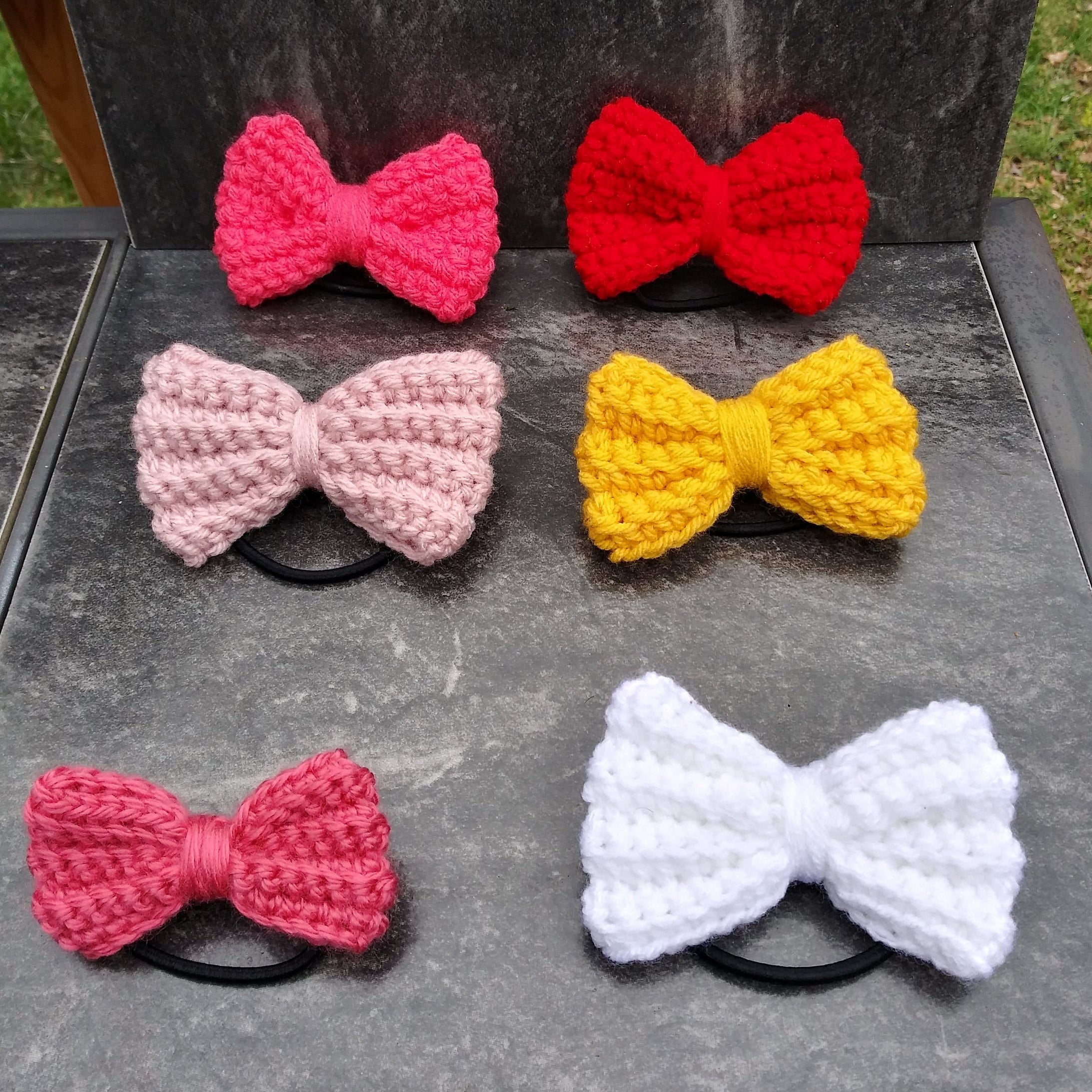 Crochet Hair Bows Hair Bows Crochet Hair Accessories Hair Etsy
